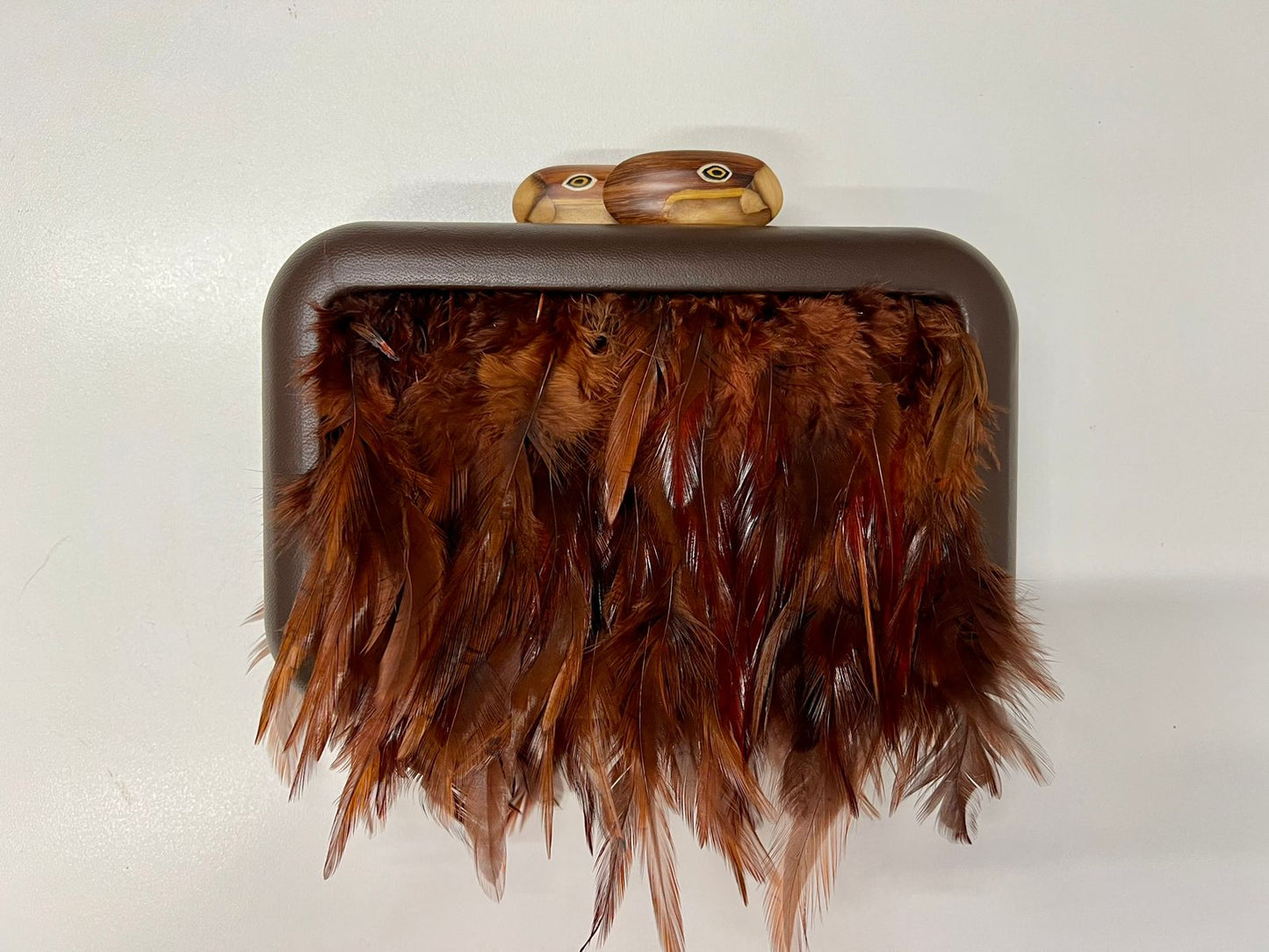 SyetVie Marquetry and Feather Bag