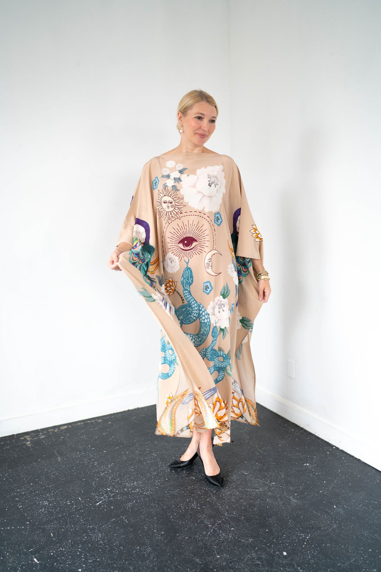 Simone Bruns Silk Crepe Caftan