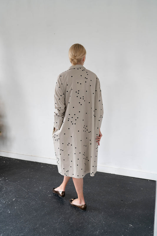 Apuntob Poplin Polka Dot Dress