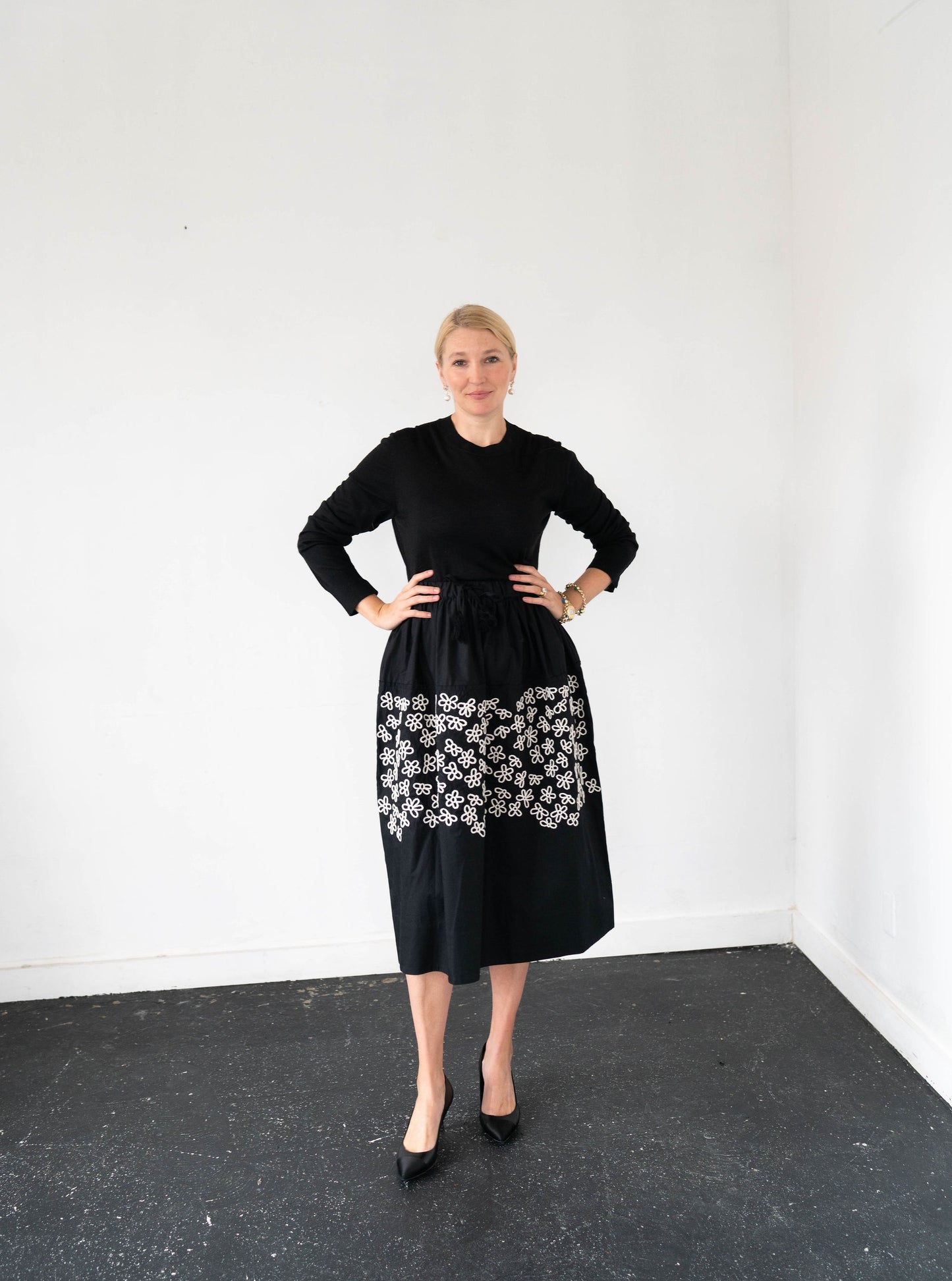 Jupe By Jackie Embroidered Floral Skirt