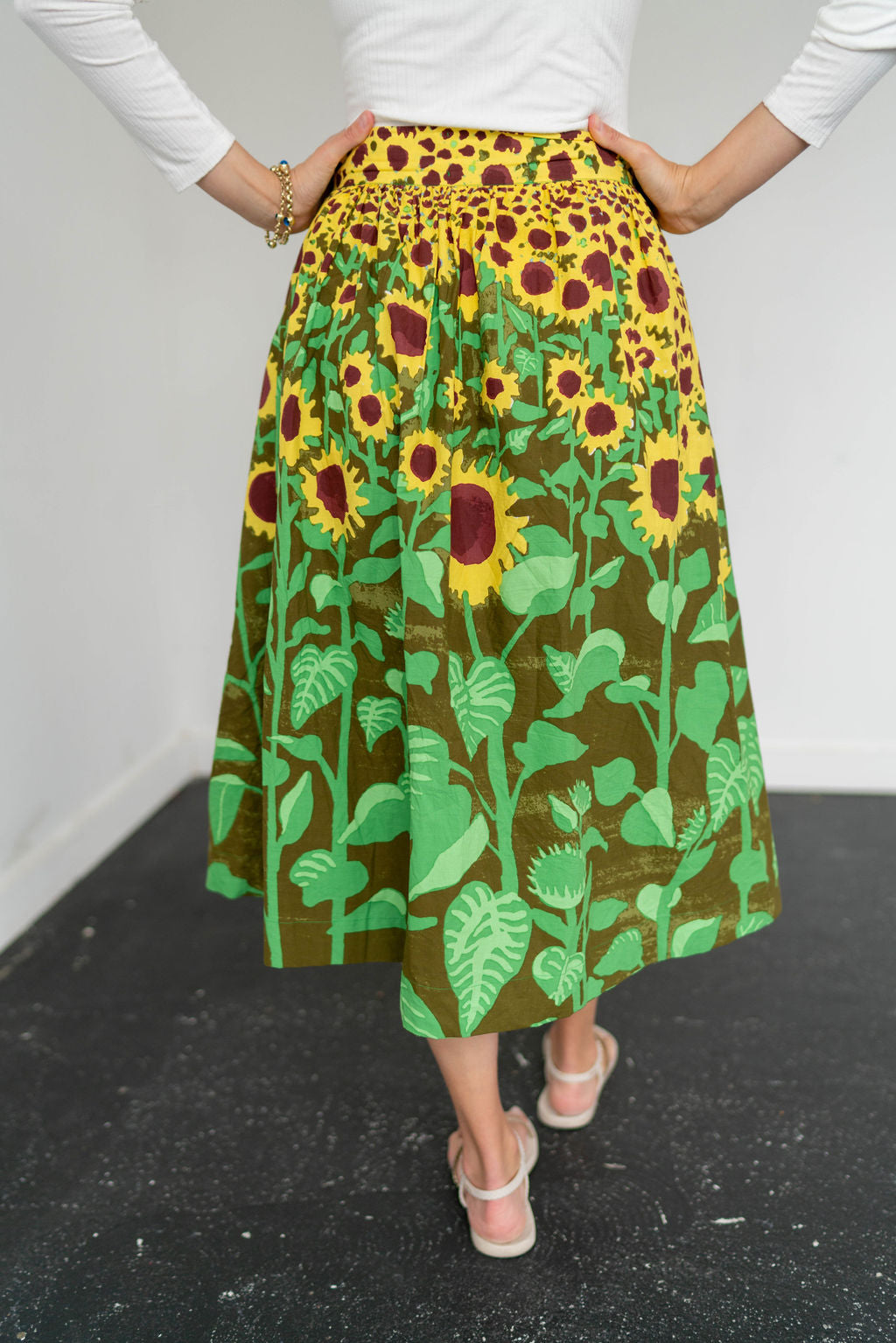Mii Collection Embroidered Sunflower Skirt